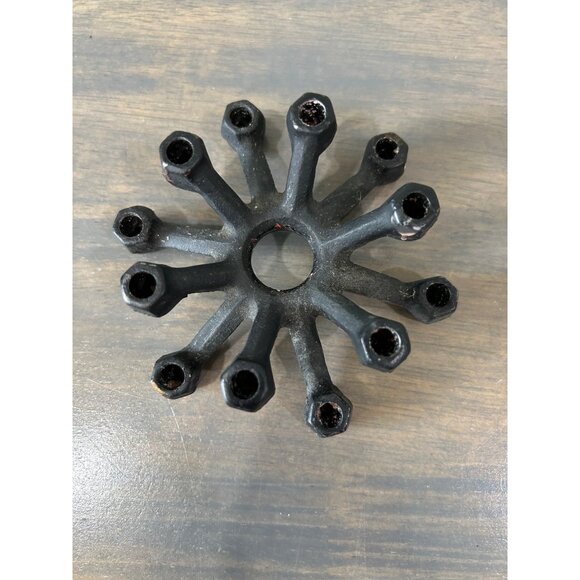 Vintage Danish Design Cast Iron 12 Lite Candle Holder Made in Japan - Picture 2 of 4